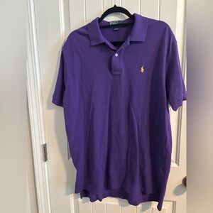 Polo Ralph Lauren Shirt Mens L Purple Pima Cotton Polo Flesh Pony Short Sleeve